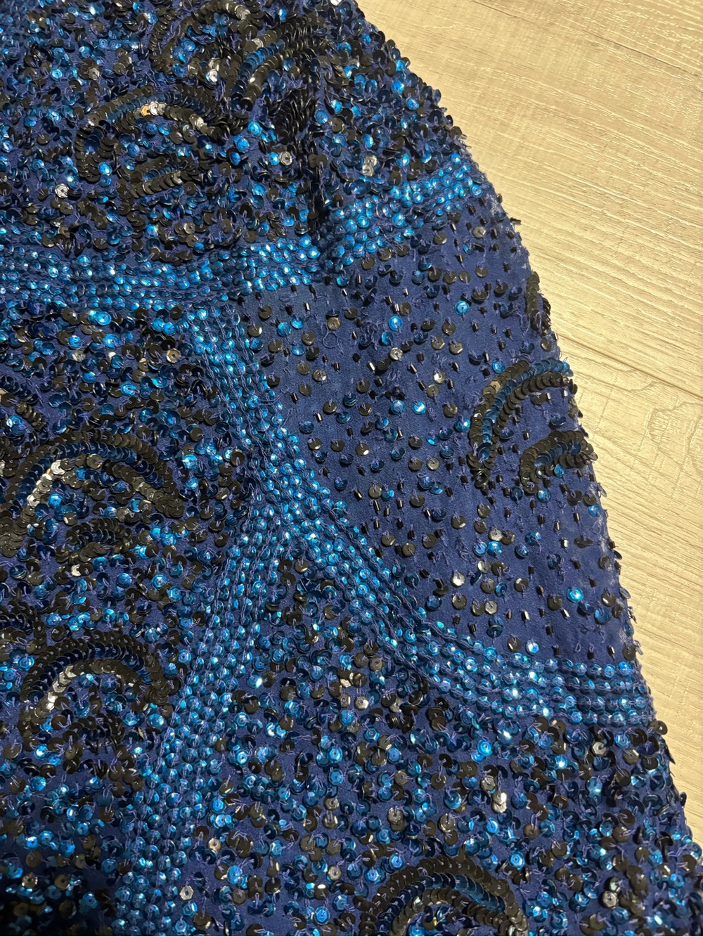 Aidan Mattox Sequin Mini Dress Navy Blue Beaded Cocktail Party Size 8 - Picture 4 of 12